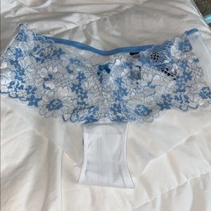 Adore me blue lace panties tags on